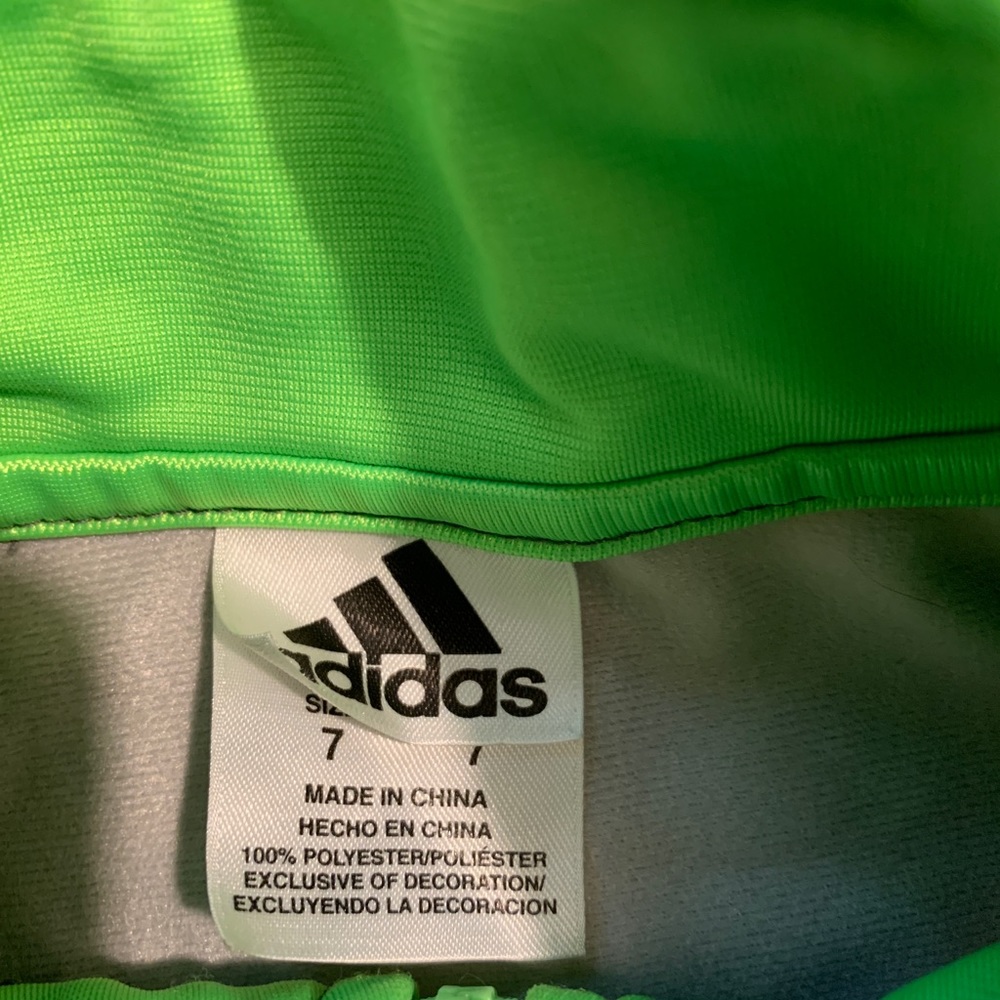 Adidas TrackJacket Toddler 7 Smoke Grey/Lime Green - Picture 4 of 4